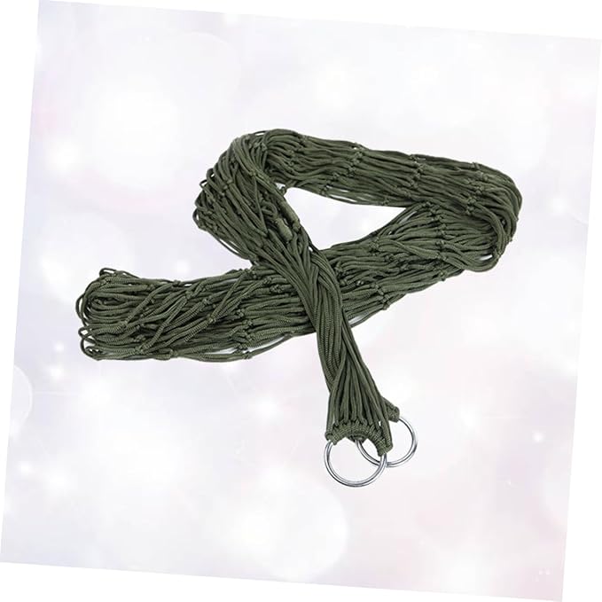 LIOOBO 2pcs Portable Nylon Hammock Sleeping Swing Bed for Outdoor Leisure Army Green Durable Breathable for Camping Hiking and Relaxing Pool Lake