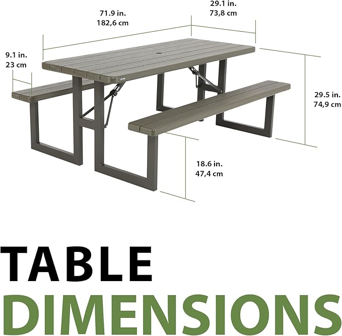 LIFETIME 6-Foot Craftsman Folding Picnic Table