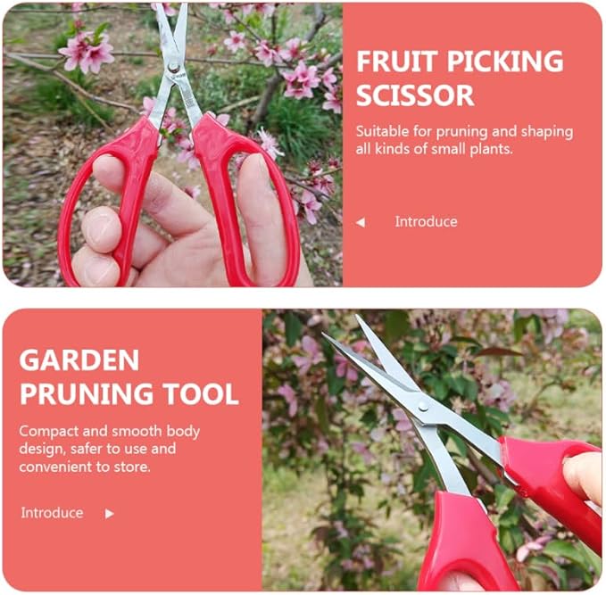 ibasenice 6.10 Inch Flower Cutting Scissors with Curved Blades Portable Gardening Shears for Floral Arrangement Pruning Indoor Plants Orchards
