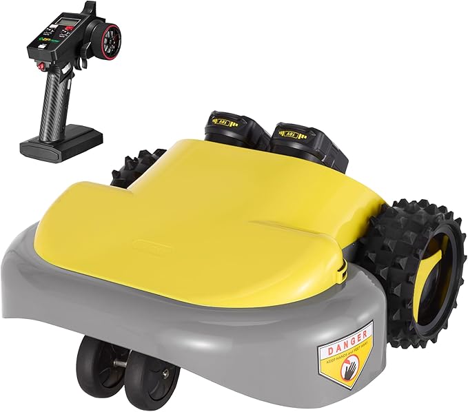 Remote Control Lawn Mower - Battery Powered Rc Lawn Mower, Cut Height 2.0"-3.0", 40% Slope, Remote Control with Adjustable Speeds, 100% Electric All-Wheel Drive