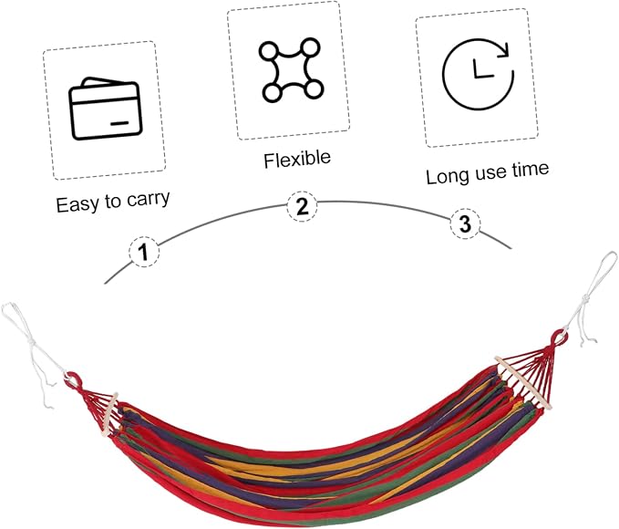 LIOOBO 150kg Portable Rollover Canvas Hammock for Camping Hiking Travel Garden Beach