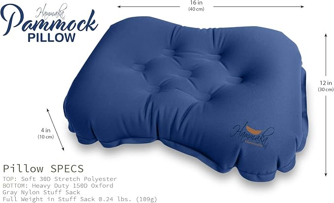 Hammaka Pammock Sleeping Pad That Converts Into an Inflatable Hammock with Inflatable Pillow and Hammock Straps