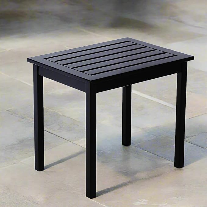 Cambridge Casual Bentley Solid Mahogany Outdoor Side Table – Weather-Resistant Patio End Table, Outdoor Accent Table for Porch, Deck, or Garden – Black Finish