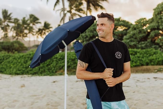 PICNIC TIME NCAA Michigan Wolverines Outdoor Canopy Sunshade Beach Umbrella 5.5' - Small Patio Umbrella - Beach Chair Umbrella