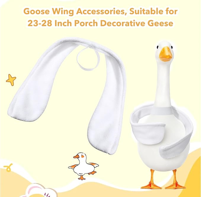 Porch Goose Wings, Poseable Porch Goose Arms Accessories for Outdoor Patio Yard Statue Decoration