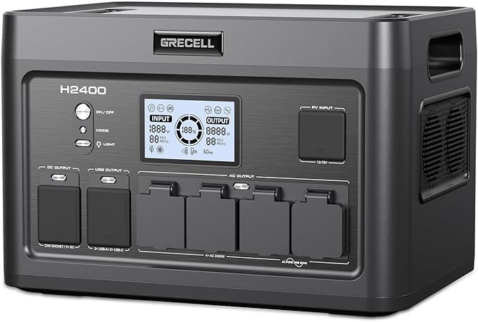 Portable Power Station 2400W, 1843.2Wh LiFePO4 Solar Generator UPS Home Battery Backup Power w/4 2400W AC Outlets (4800W Peak),2 PD100W, 2Hrs Fast Charging for Outdoor Camping, RV Travel,Emergency