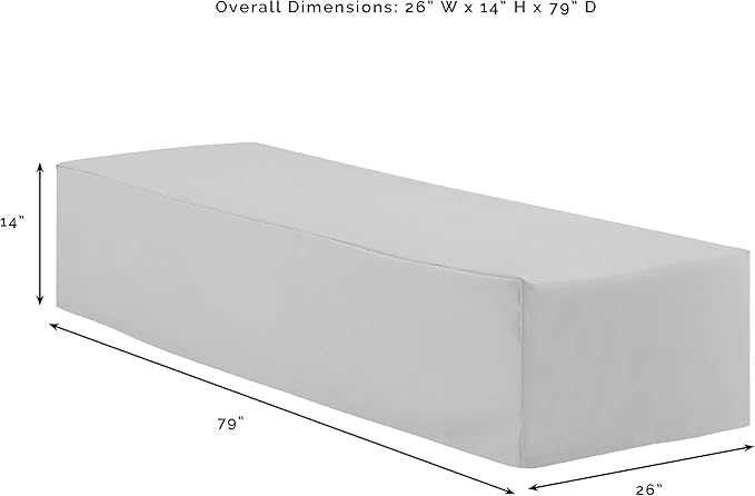 Crosley Furniture Patio Furniture Covers, Waterproof Outdoor Chaise Lounge Cover for Backyard, Gray