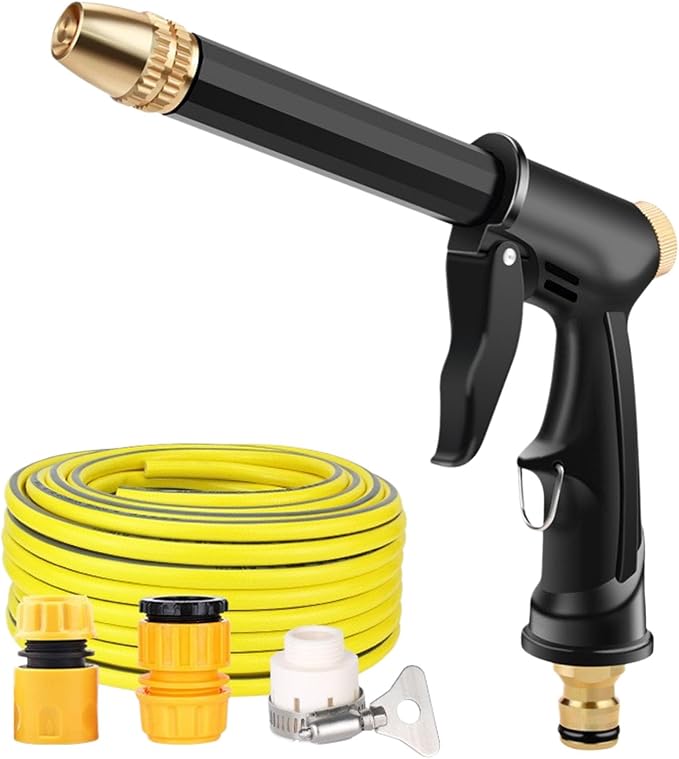 High Pressure Sprayer for Car Wash & Patio Cleaning, Easy Outdoor Watering Tool for Homeowners (AA+10 m Hose)