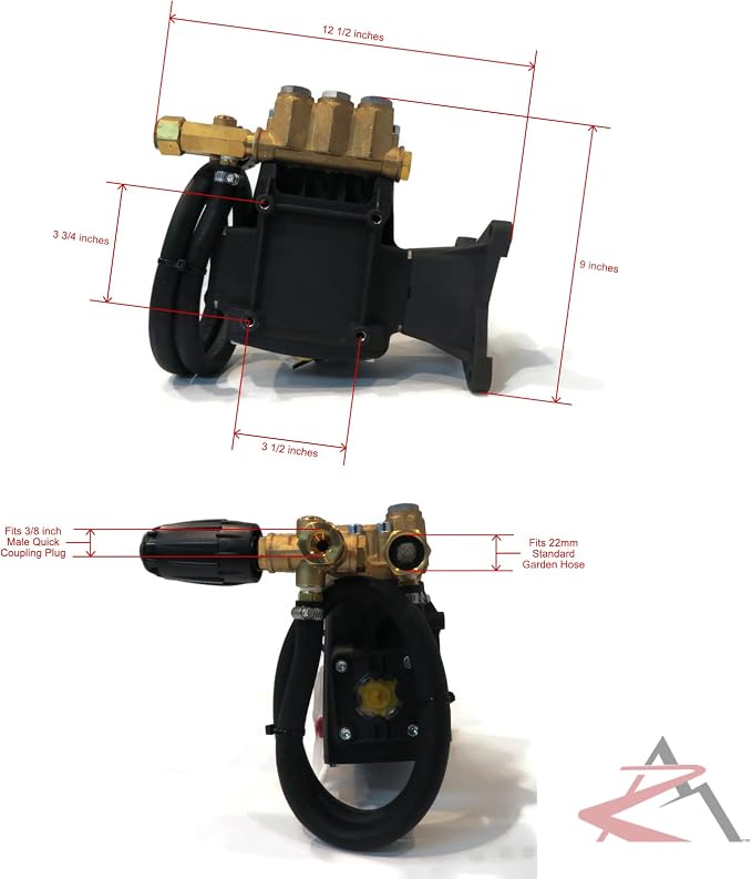 The ROP Shop | OEM | 4000 psi AR Power Pressure Washer Pump & VRT3 Unloader - Replaces RSV 4G40 EZ