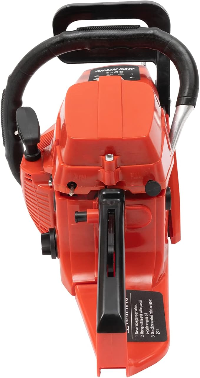 20 Inch Gas Chain Saw, 52cc Gasoline Chain Saw, Top Handle Gasoline Powered Chainn Saww, For Cutting Wood Outdoor Home Farm Garden, 2 Stroke 2200W