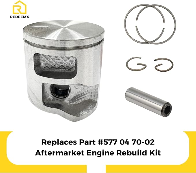 43mm Piston Kit with Rings Compatible with Husqvarna 545 545XP 550 550XP & for Jonsered CS2252 CS2253 Chainsaws Replaces Part #577 04 70-02 Aftermarket Engine Rebuild Kit