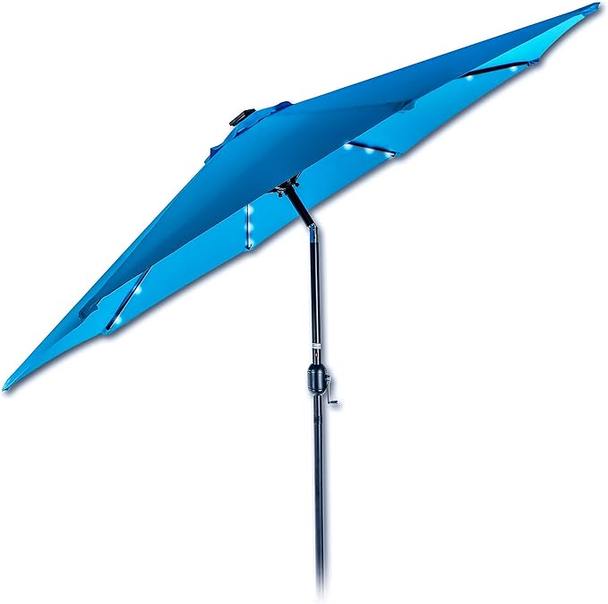 Trademark Innovations Deluxe Solar Powered LED Lighted Patio Umbrella - 9'