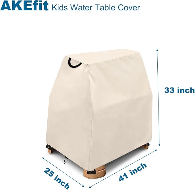 AKEfit Kids Water Table Cover Fits Rain Showers Splash Pond Water Table for Toddlers, Waterproof Dustproof Outdoor Toys Cover, Beige