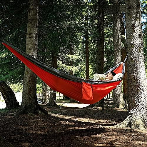 Camping Hammock, Camping Hammock 270 x 140 cm Portable Hammock with Straps and Carabiner, Lightweight Parachute Hammocks Camping Accessories(Blue)