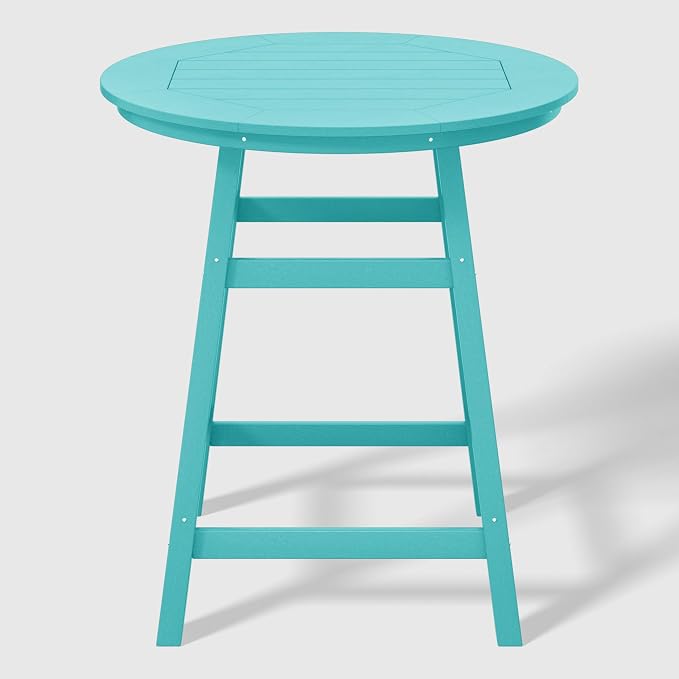WestinTrends Malibu 5-Piece HDPE Outdoor Patio Dining Bar Bistro Table Set with Counter High Round Bar Stools