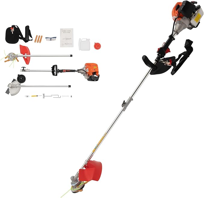 2-Stroke Gas Powered Weed Wacker, 33CC Cordless Lawn Edgers Lawn Edger Grass Eater Gas Powered Weed Wacker Brush Cutter Blade with Goggles for Agriculture Forestry Landscaping (33CC)