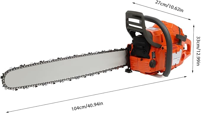 24inch Gas Chain Saw, 4.56HP 65CC 2-Stroke Gasoline Powered Chainsaw, Air Cooled Top Handle Gas Chainsaw Pull Start Petrol Chain Saw with Air Purification System for Wood Cutting, Trees