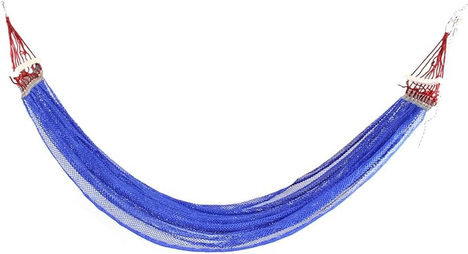 Ruilogod Nylon Mesh Camping Travel Hiking Spreader Swing Hanging Bed Suspended Hammock Blue (id: 462 6d5 5b4 66f 9d0