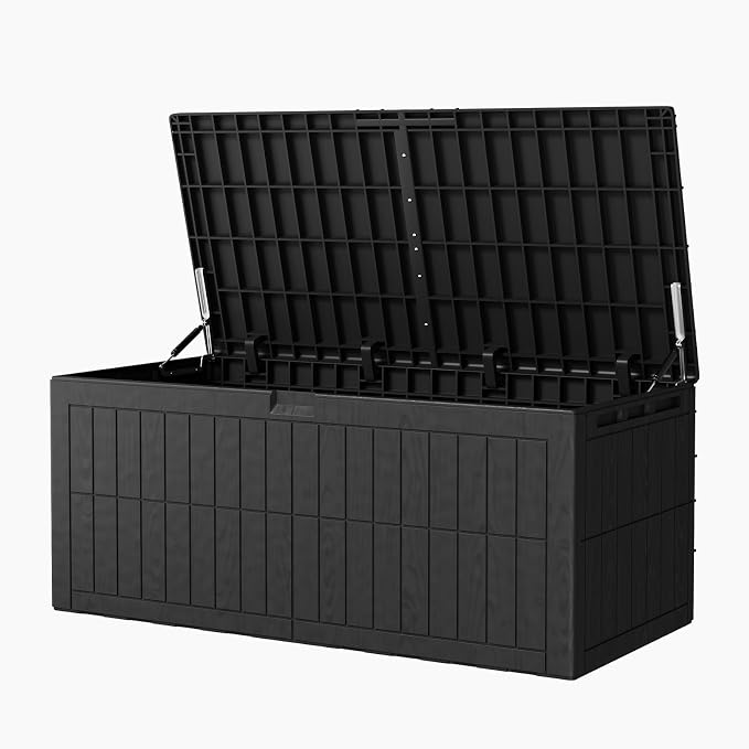 MAVIS LAVEN Outdoor Storage Box, Large Deck Box with Lockable Lid and Double Wall Construction, for Patio Furniture Garden Tools Pool Accessories