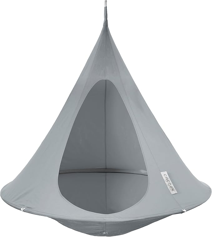 Single Cacoon Hanging Chair – Cozy Indoor/Outdoor Hammock with Polyester Canvas, 440 lb Capacity, Includes 18ft Rope & Carabiner