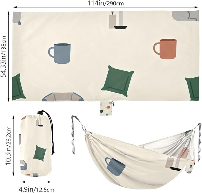 Home and Pet Supplies Outdoor Hammock with Tree Straps Cloth for Outside Beach Patio Garden