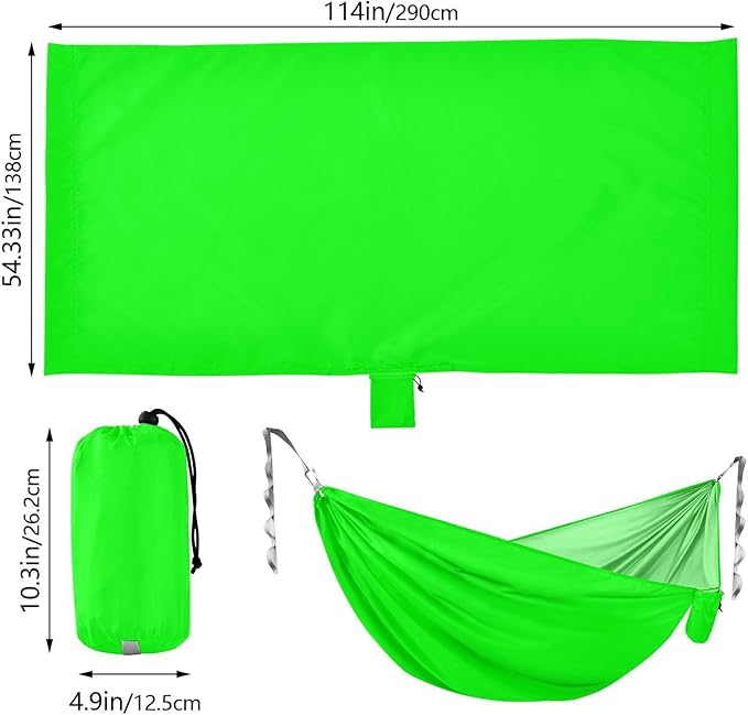 Fluorescent Green Solid Color 330lb Capacity Hammocks for Camping with Tree Straps Portable Hammock for Outside Patio Garden hamaca con soporte para adultos