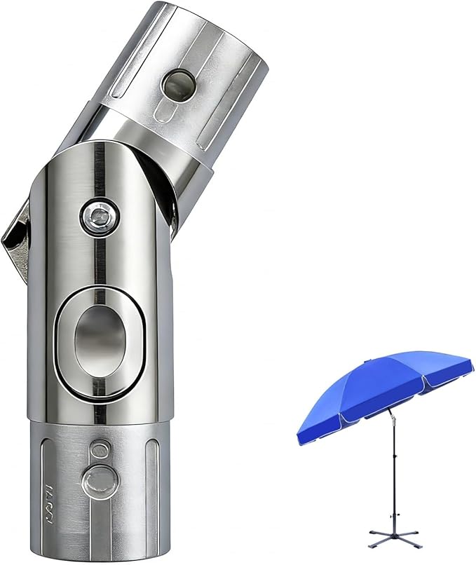 Patio Umbrella Replacement Parts, 1.5 Inch Outdoor Umbrella Pole Replacement with Push-Button Tilt Adjustment, Metal Parasol Mounting Bracket Accessory for Patio, Garden, Deck