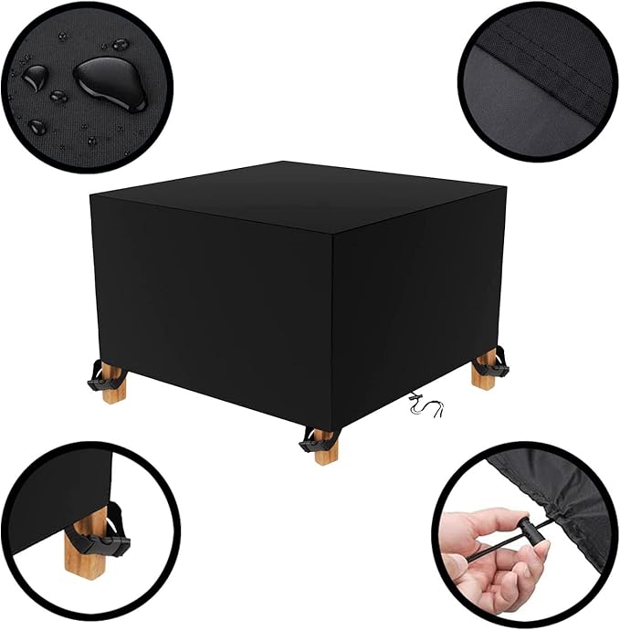 Outdoor Patio Furniture Covers Waterproof 600D Square Outdoor Table and Chair Set Cover Wind Dust Proof Anti-UV Durable Patio Sectional Couch Cover 52" L x 52" W x 30" H / 130x130x75cm
