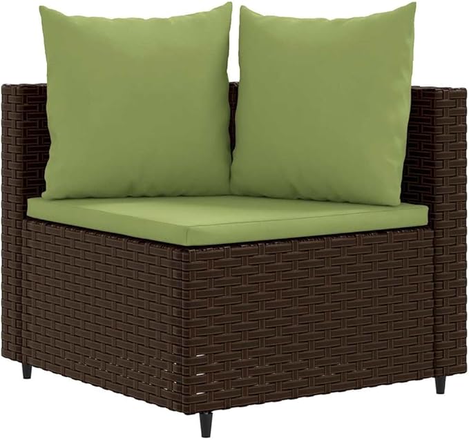 Outdoor Seating Furniture,Outdoor Conversation Sets,6 Piece Patio Sofa Set with Cushions Brown Poly RattanSuitable for Patio, Garden, Gazebo Low