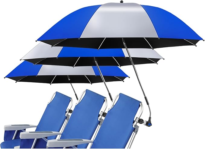Beach Umbrella, 360 ° Chair Umbrella with Clamp, UPF50+ Shade for Beach, Sand, Patio, Yard (Not Includ Chair)