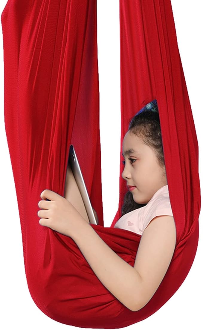 Sensory Swing for Adults Therapy Swing for Kids Indoor Outdoor Soothing Calming Snuggle Hammock Durable Soft Fabric Swing Help Children with Sensory Needs