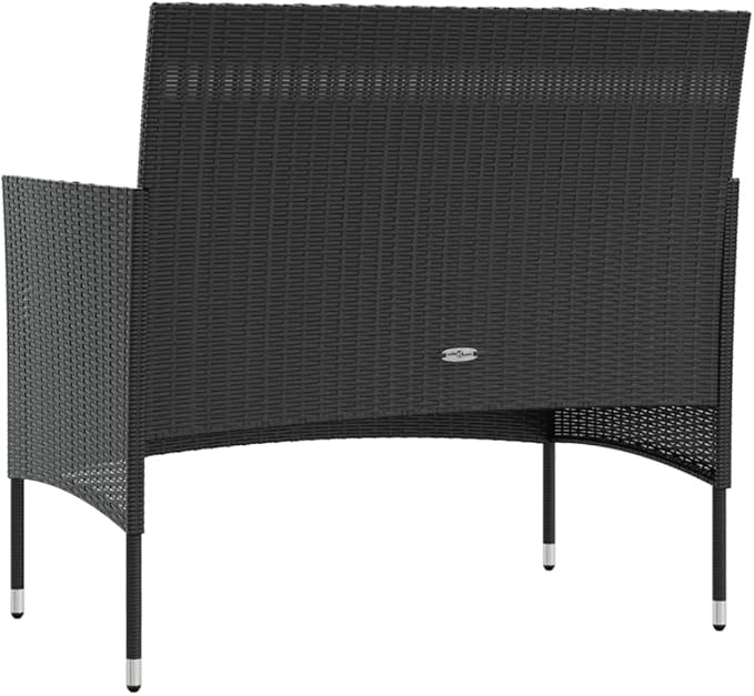 Backyard Furniture Patio Conversation Sets Outdoor Seating 8 Piece Patio Lounge Set with Cushions Poly Rattan Black Suitable for Swimming Pool, Courtyard, Garden