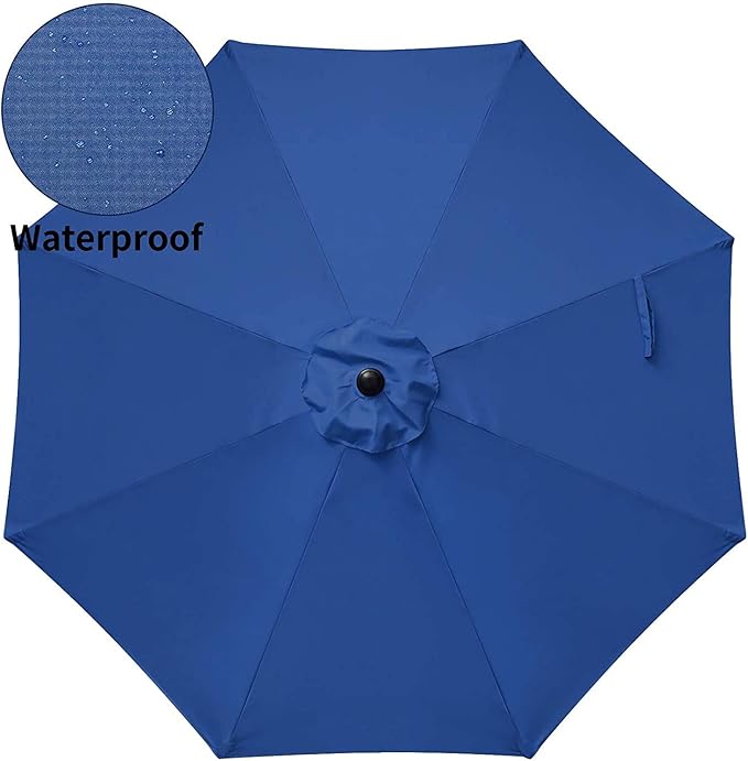 Simple Deluxe 9ft Outdoor Market Table Patio Umbrella with Button Tilt