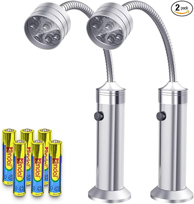 Barbecue Grill Light Grilling Accessories, Father's Day Gifts for Men Dad Boyfriend Husband, Outdoor BBQ Magnetic LED Lights Flexible Gooseneck Weather Resistant Batteries Included 2 Pack