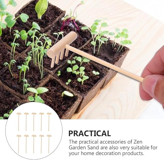 YARNOW 30 Pcs Mini Zen Garden Rakes Bulk, Miniature Sand Rake for Tabletop Meditation and Decorative Sandbox Accessories