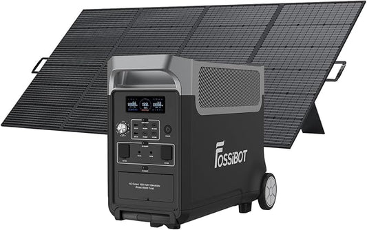 FOSSiBOT F3600 Portable Power Station with 420W Solar Panel, 3840Wh LiFePO4 Solar Generator, 3600W AC Output, Fast Charging Home Backup Battery for Power Outages, RV, Camping & Emergency Use