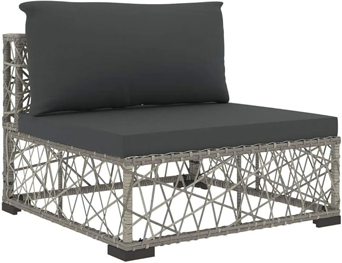 Patio Lounge Set with Cushions,Outdoor Furniture,Outdoor Furniture Sets,Patio Conversation Sets,for Garden,Deck,Backyard,5 Piece Poly Rattan Gray