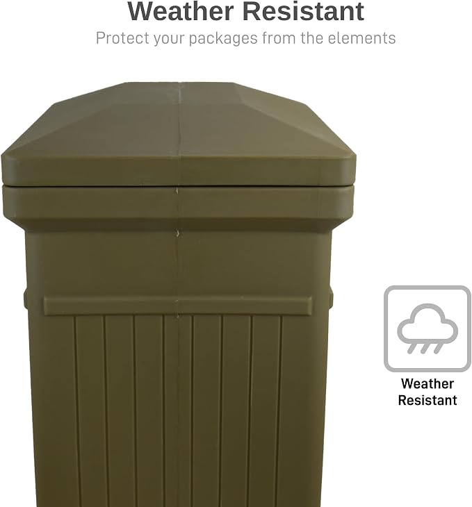 RTS Home Accents ParcelWirx Premium Vertical Storage Cabinet/Package Delivery Box with Lift Off Lid, Oak