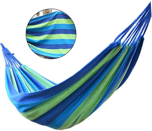 LIOOBO 280x80cm Canvas Stripe Swing Outdoor Hammock Camping Equipment for Garden Lightweight Travel Hammock