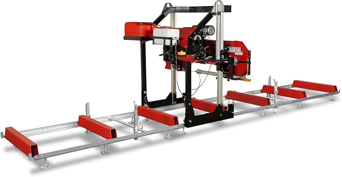 MechMaxx 36" MAX Portable Sawmill, 25HP 688cc HONDA GX690 V-Twin Engine, 35" Board Width, 20' Track Length, (10 x Blades Included),Model SM36HMAX