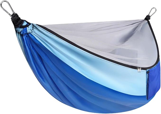 Portable Camping Hammock for Outdoor Relaxation, Lightweight Breathable Hammock with Quick Setup Straps, Ideal for Backyard, Travel, Hiking Adventures, Comfortable Hammock