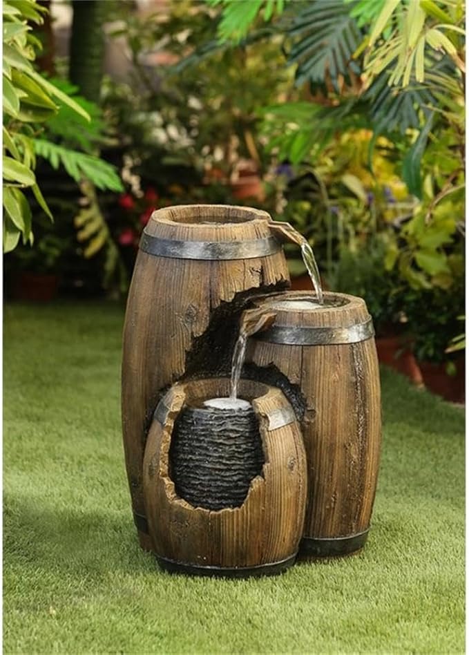 Jeco Inc. FCL165 Broken Barrels Fountain, Brown