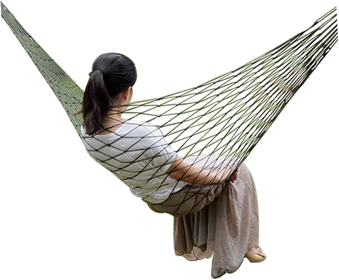 Army Green Hammock Mesh Camper Accessory Nylon Rope Camping Swing Chair
