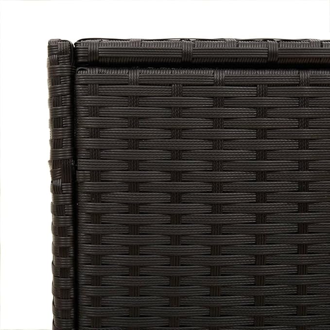 PE Rattan Deck Box 283L Outdoor Storage for Patio, Black Rectangular Slim 19.7x47.2x22 in Modern Woven Garden Storage Chest for Cushions, Tools, Deck and Balcony