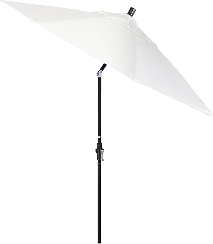 California Umbrella 9' Round Crank Lift, Collar Tilt, Aluminum Pole, Fiberglass Rib Patio Umbrella,