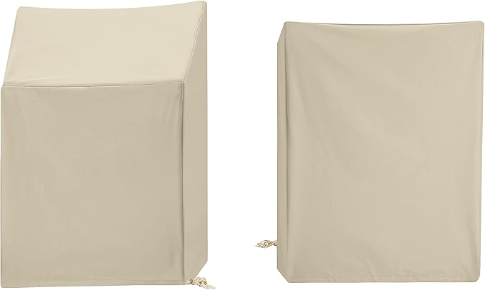 Crosley Furniture Patio Furniture Covers, Waterproof 2-Piece Outdoor Chair Cover Set for Dining Chairs, Tan