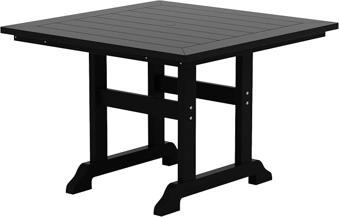 HDPE Laguna 43" Square Dining Table,Black