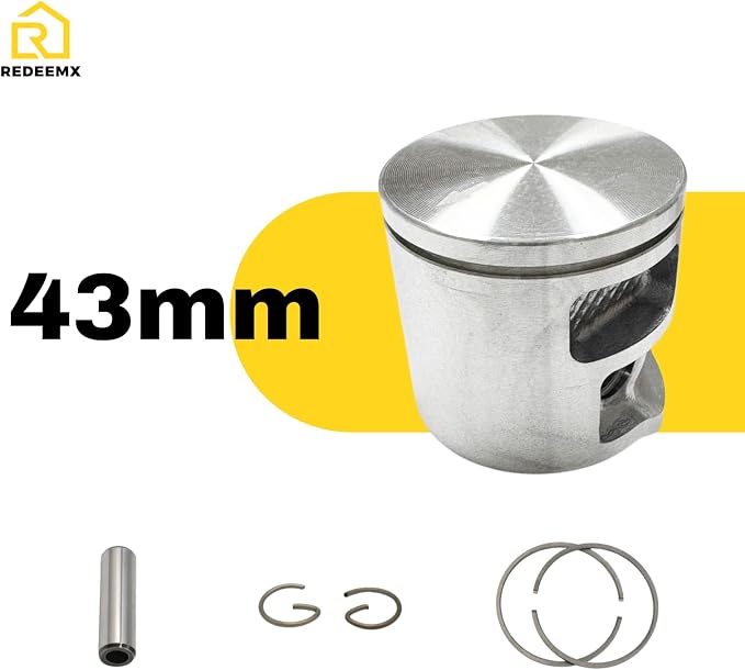 43mm Piston Kit with Rings Compatible with Husqvarna 545 545XP 550 550XP & for Jonsered CS2252 CS2253 Chainsaws Replaces Part #577 04 70-02 Aftermarket Engine Rebuild Kit