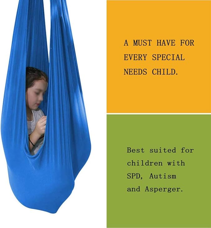Indoor Swing Chair Soft Hanging Hammock for Kids Child and Teens with Special Needs Yoga Sensory Integration Outdoor Camping (Color : Purple, Size : 100 x 280 cm)