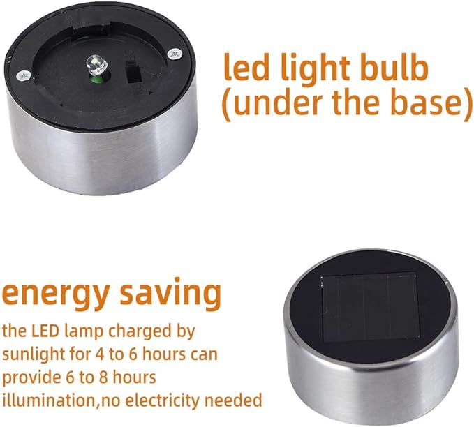 Stainless Steel Outdoor Solar Lights - Waterproof, LED Lawn Lamps Lighting Solar Powered Outdoor Lights Solar Garden Lights for Pathway Patio Yard (24pcs-Warm White)